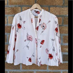 Vince Tossed Poppy Pleated Blouse small